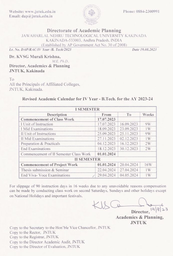 Ntk Calendar.pdf Academic Calendars - JNTUK Narasaraopeta
